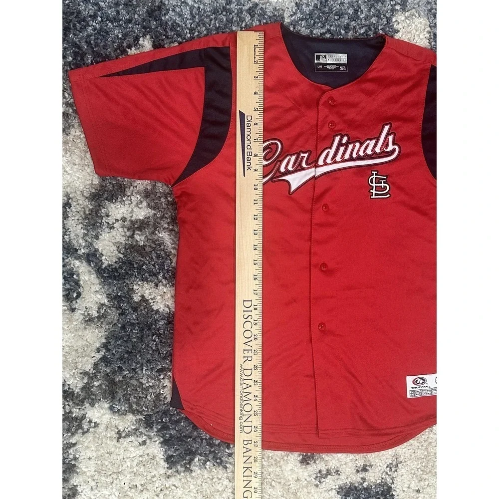 St Louis Cardinals Jersey Boys Large MLB Baseball True Fan Button Up Shirt - Picture 8 of 8